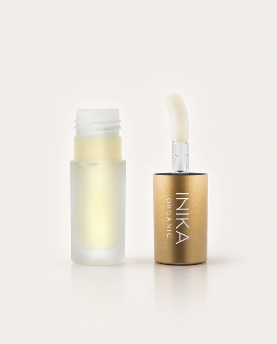 INIKA Organic Lip Oil - Collagen + Squalane 5ml - lifestyle product photography